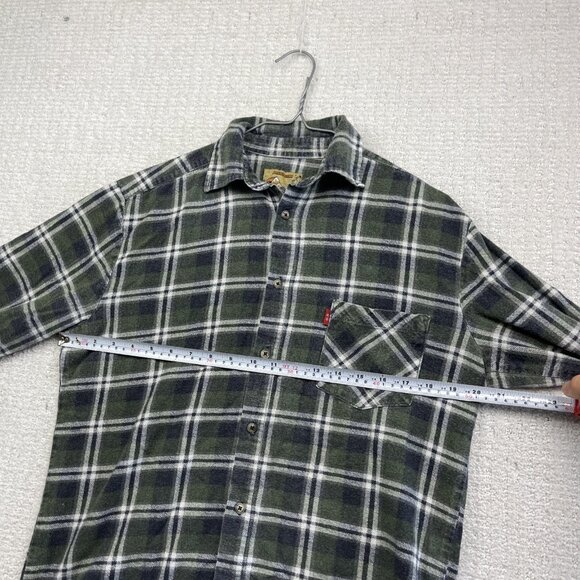 Ranch Gear Flannel Lumberjack Button Shirt Forest Green Western Men Sz M - Picture 7 of 13